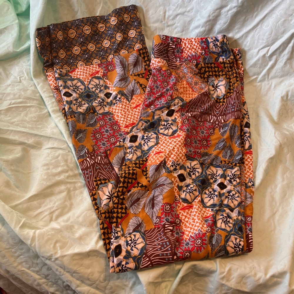 New Directions Multicolor Floral Wide Leg Pants